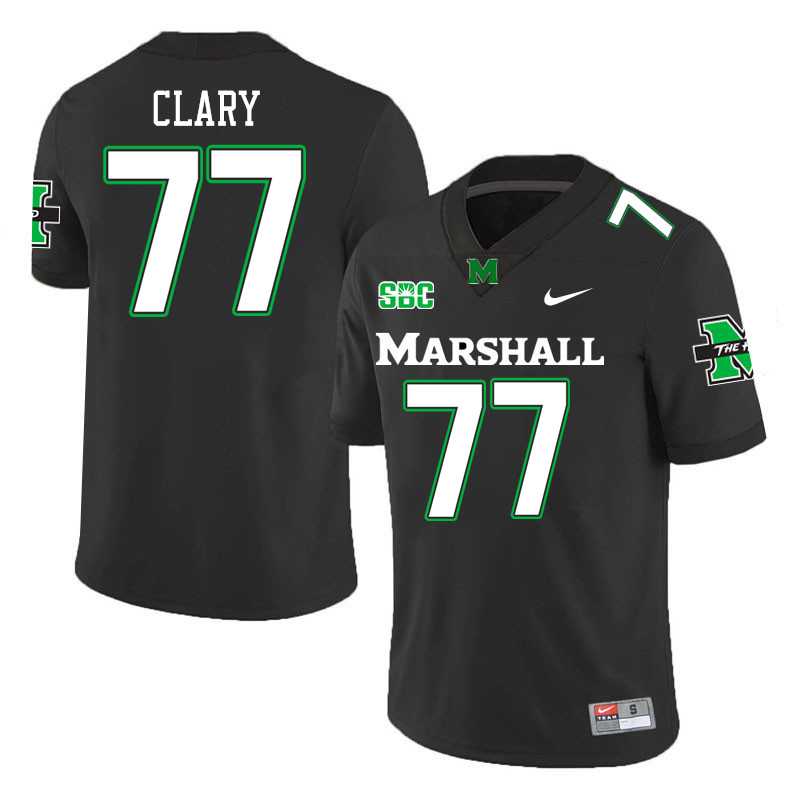 Men #77 Isaac Clary Marshall Thundering Herd SBC Conference College Football Jerseys Stitched-Black